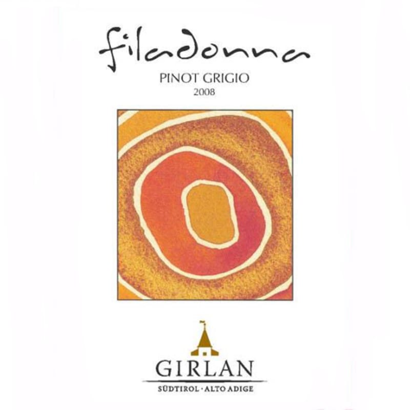 Girlan Filadonna Pinot Grigio 2008 Front Label