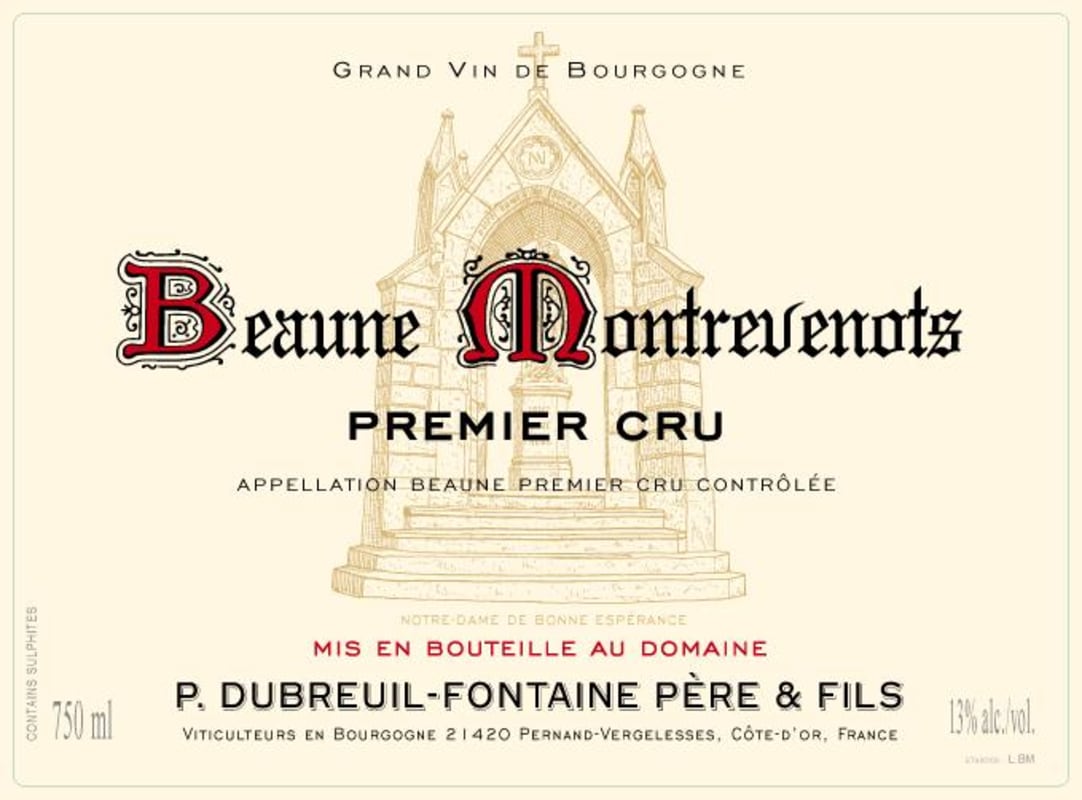 Domaine Dubreuil-Fontaine Beaune Montreuenots Premier Cru 2011 Front Label