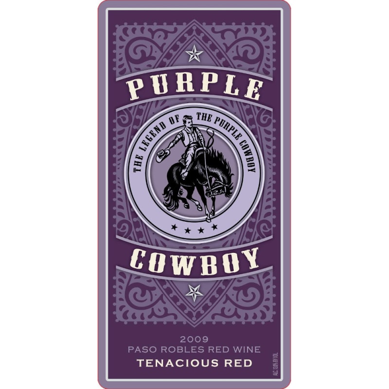 Purple Cowboy Tenacious Red Blend 2009 Front Label