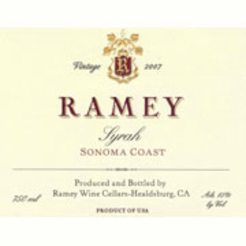 Ramey Sonoma Coast Syrah 2007 Front Label