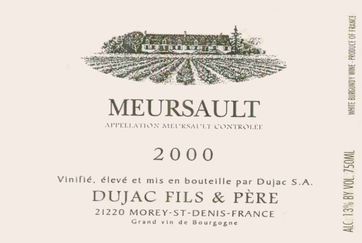 Domaine Dujac Meursault 2000 Front Label