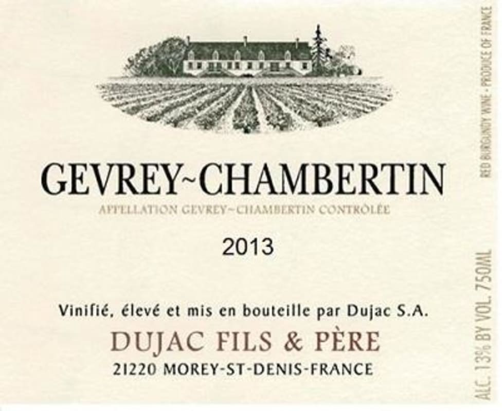 Domaine Dujac Gevrey Chambertin 2013 Front Label