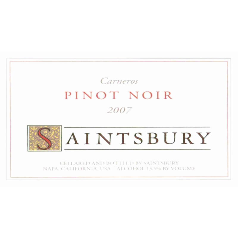 Saintsbury Carneros Pinot Noir 2007 Front Label