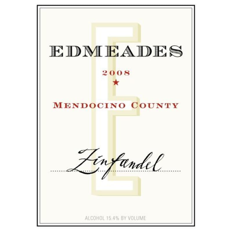 Edmeades Mendocino Zinfandel 2008 Front Label