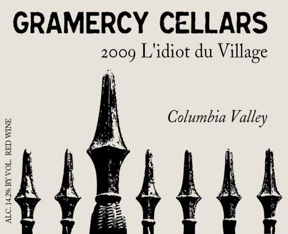 Gramercy Cellars L'Idiot du Village Red Blend 2009 Front Label