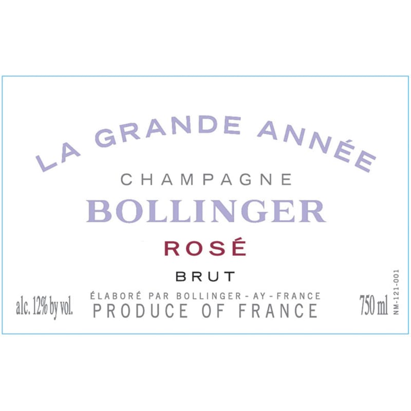 Bollinger La Grande Annee Brut Rose 2002 Front Label