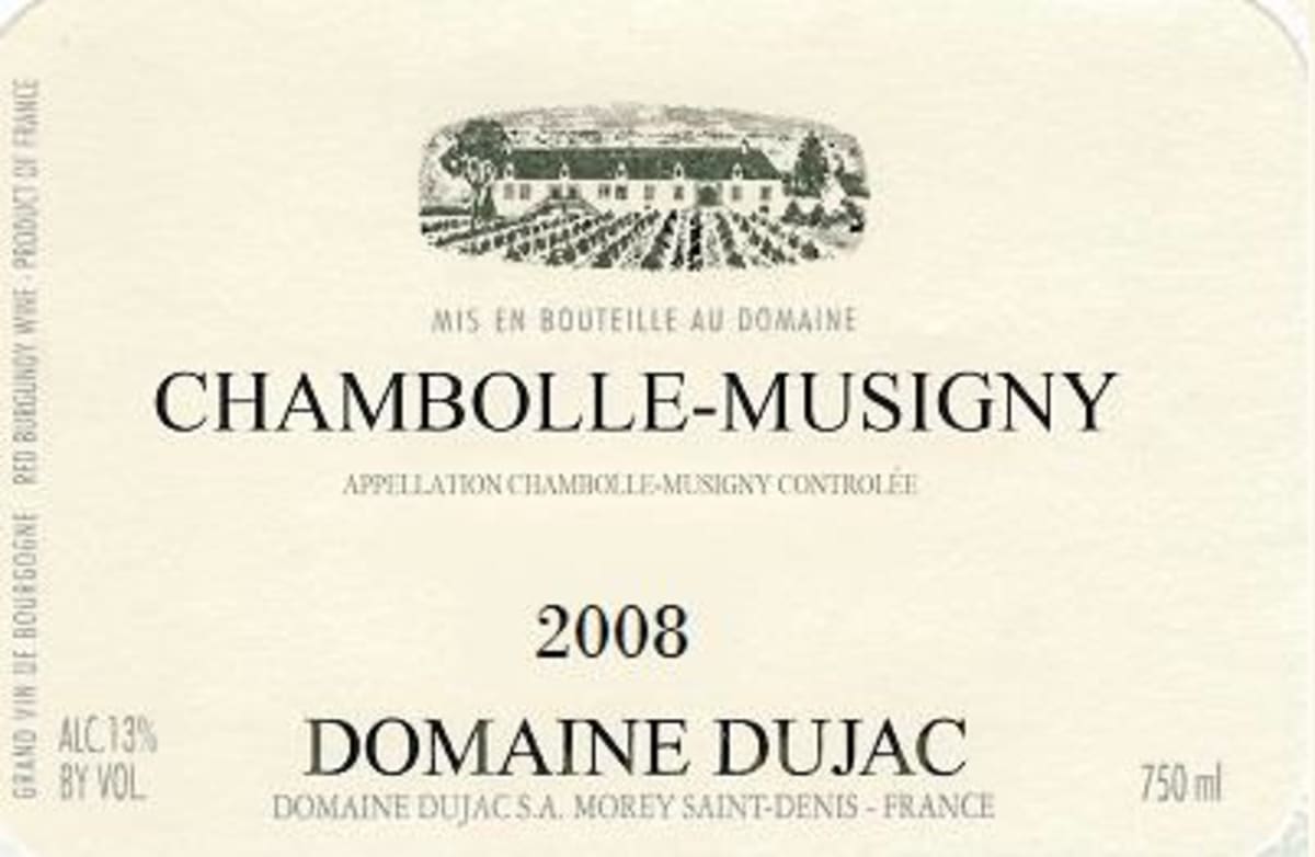 Domaine Dujac Chambolle-Musigny 2008 Front Label