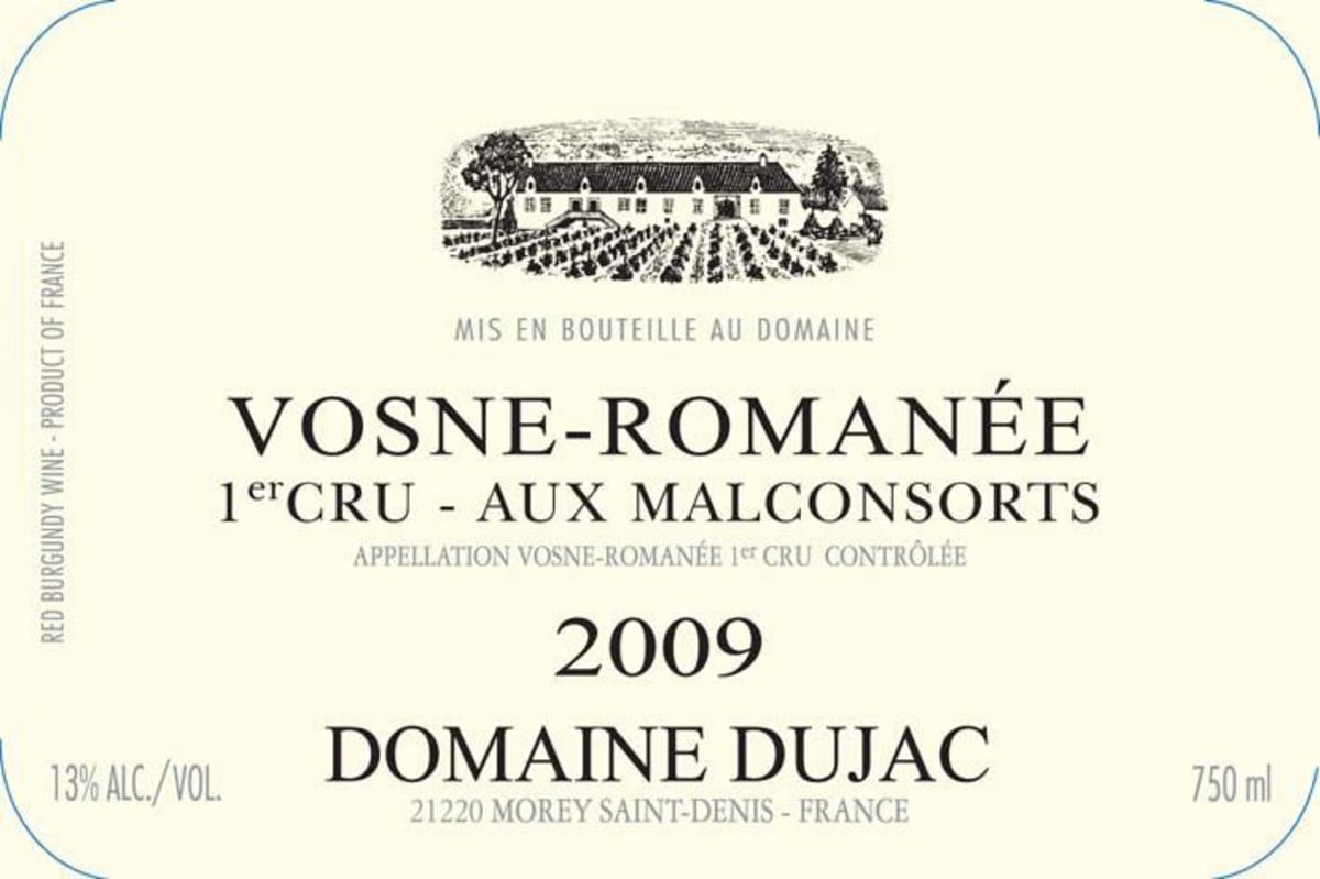 Domaine Dujac Vosne-Romanee Aux Malconsorts Premier Cru 2009 Front Label