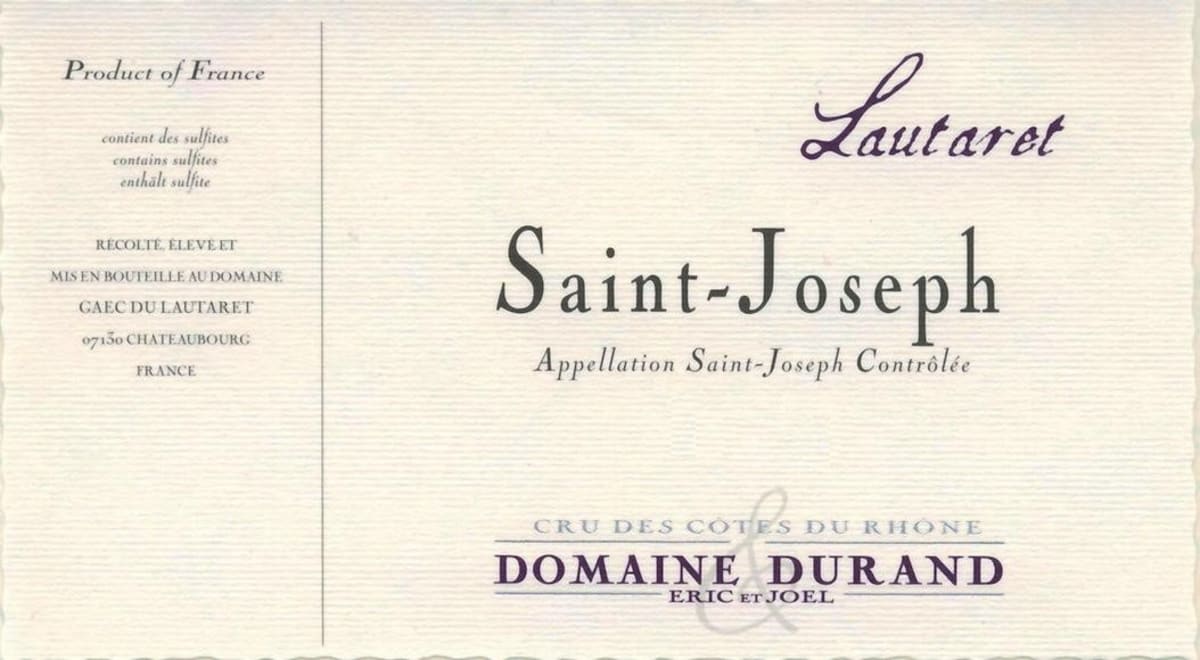 Eric et Joel Durand Saint-Joseph Lautaret 2011 Front Label