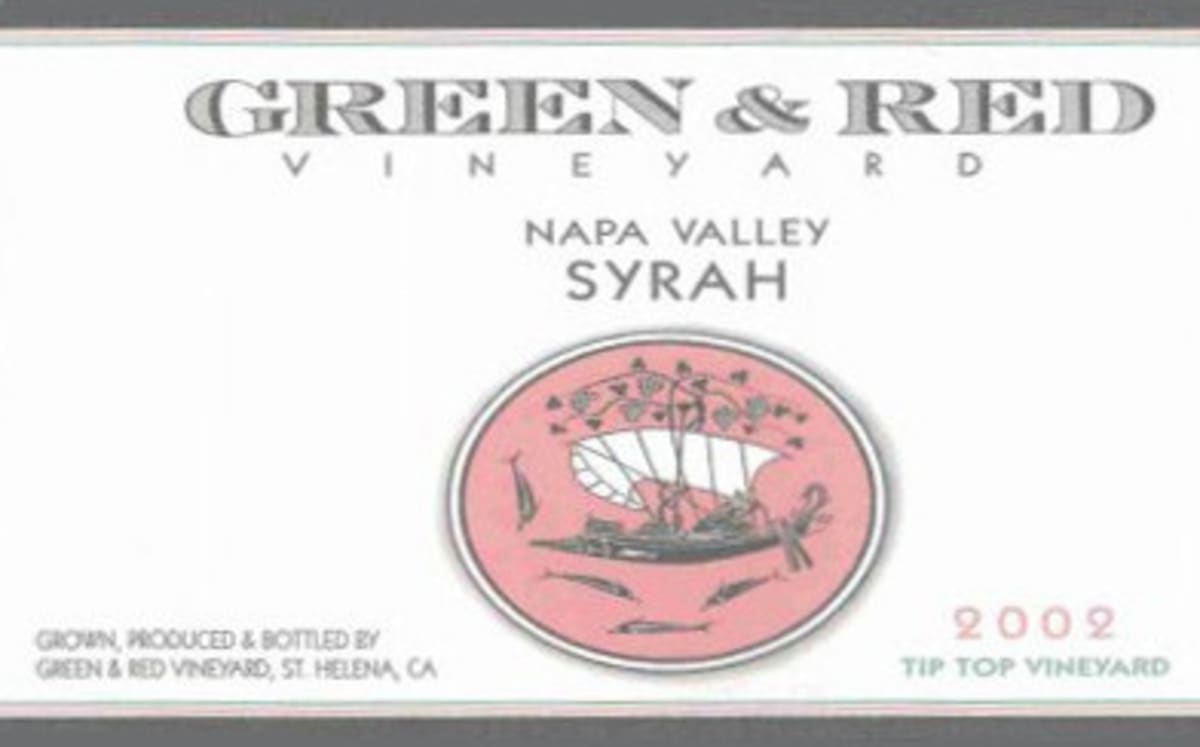 Green & Red Tip Top Vineyard Syrah 2002 Front Label