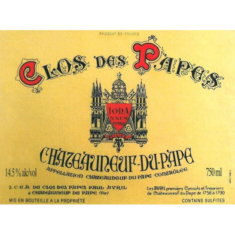 Clos des Papes Chateauneuf-du-Pape Blanc 2009 Front Label
