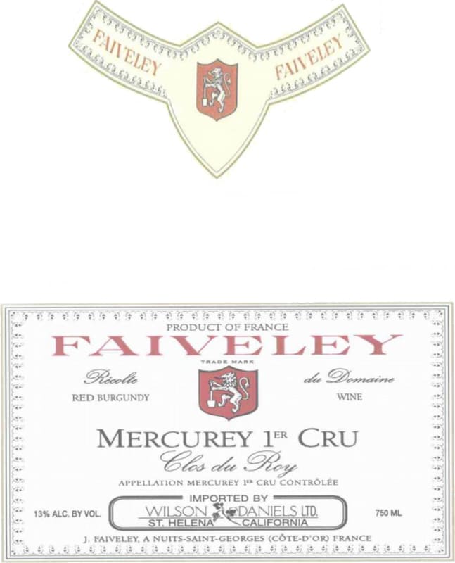 Faiveley Mercurey Premier Cru Clos du Roy 2005 Front Label