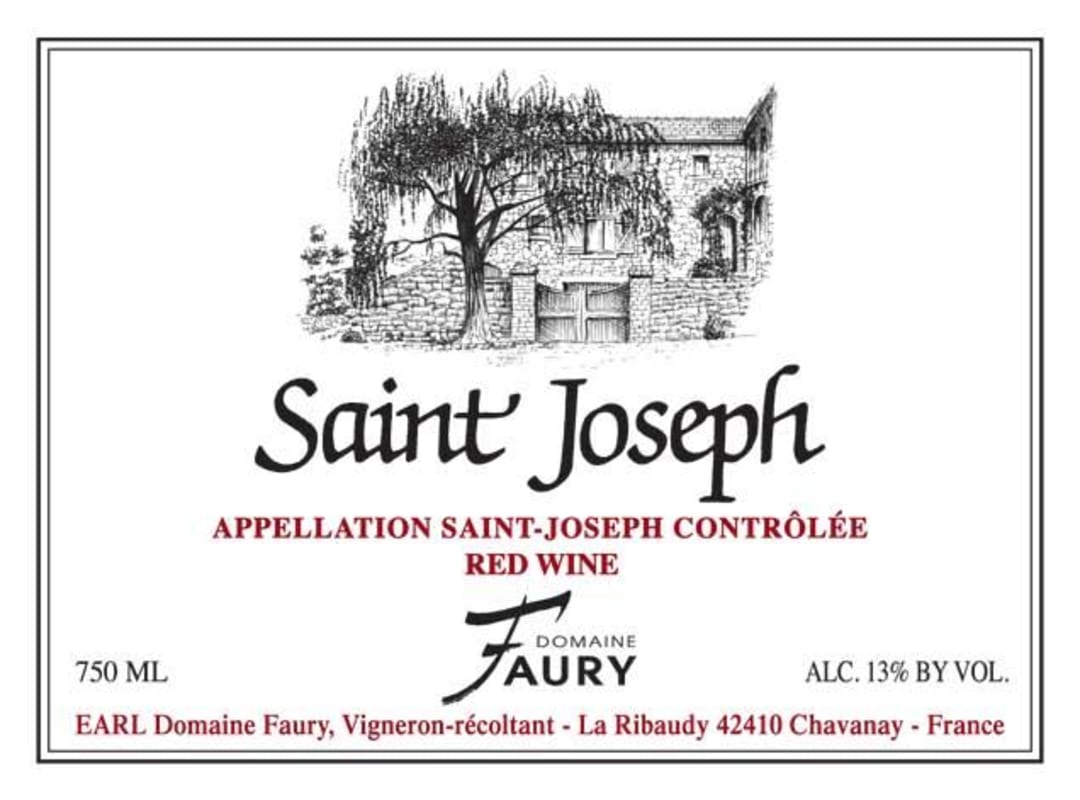 Lionel Faury Saint Joseph 2014 Front Label