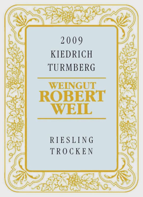 Robert Weil Qualitatswein Trocken Kiedrich Turmberg 2009 Front Label