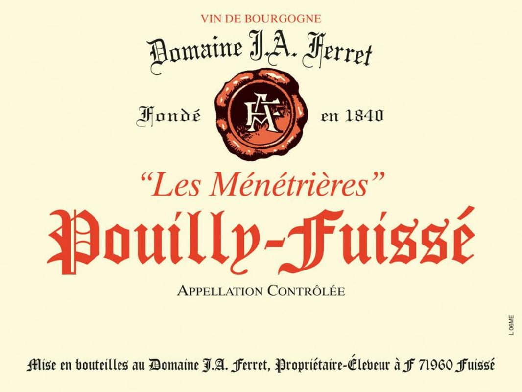 Domaine Ferret Pouilly-Fuisse Les Menetrieres Cuvee Hors Classe 2008 Front Label