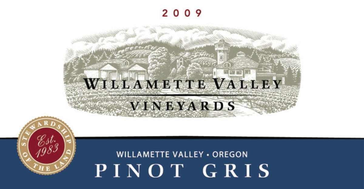 Willamette Valley Vineyards Pinot Gris 2009 Front Label