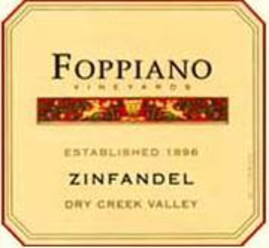Foppiano Zinfandel Dry Creek 1995 Front Label
