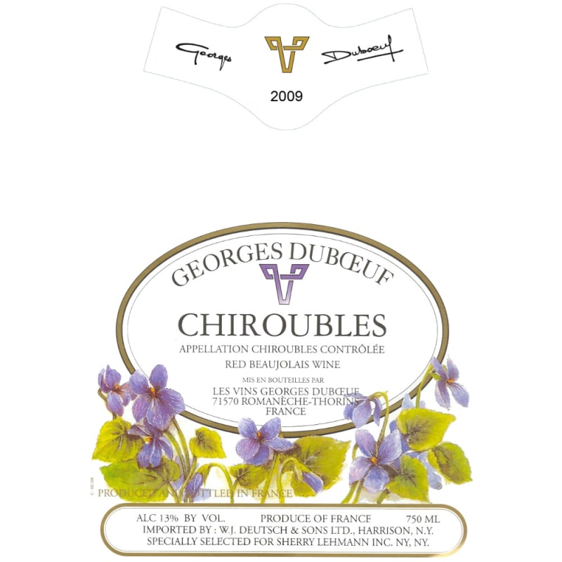 Duboeuf Chiroubles 2009 Front Label