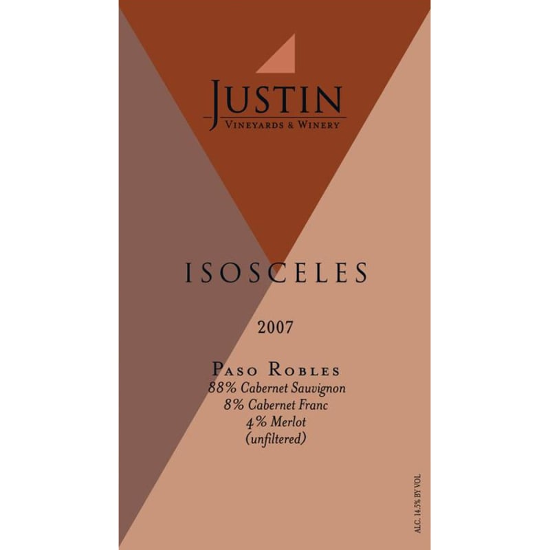 Justin Isosceles (375ML half-bottle) 2007 Front Label
