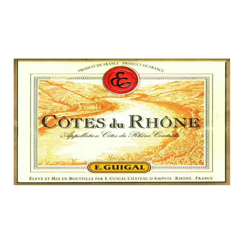 E. Guigal Cotes du Rhone Rouge 2007 Front Label