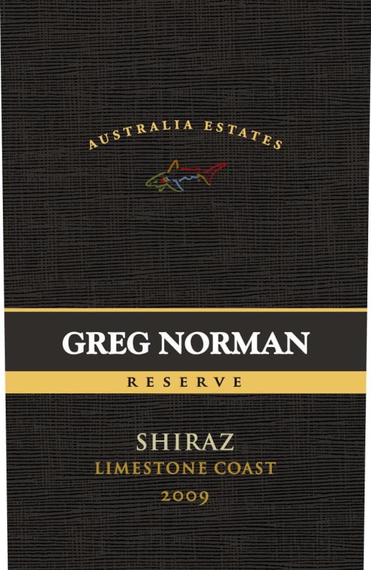 Greg Norman Estates Limestone Coast Reserve Shiraz 2009 Front Label
