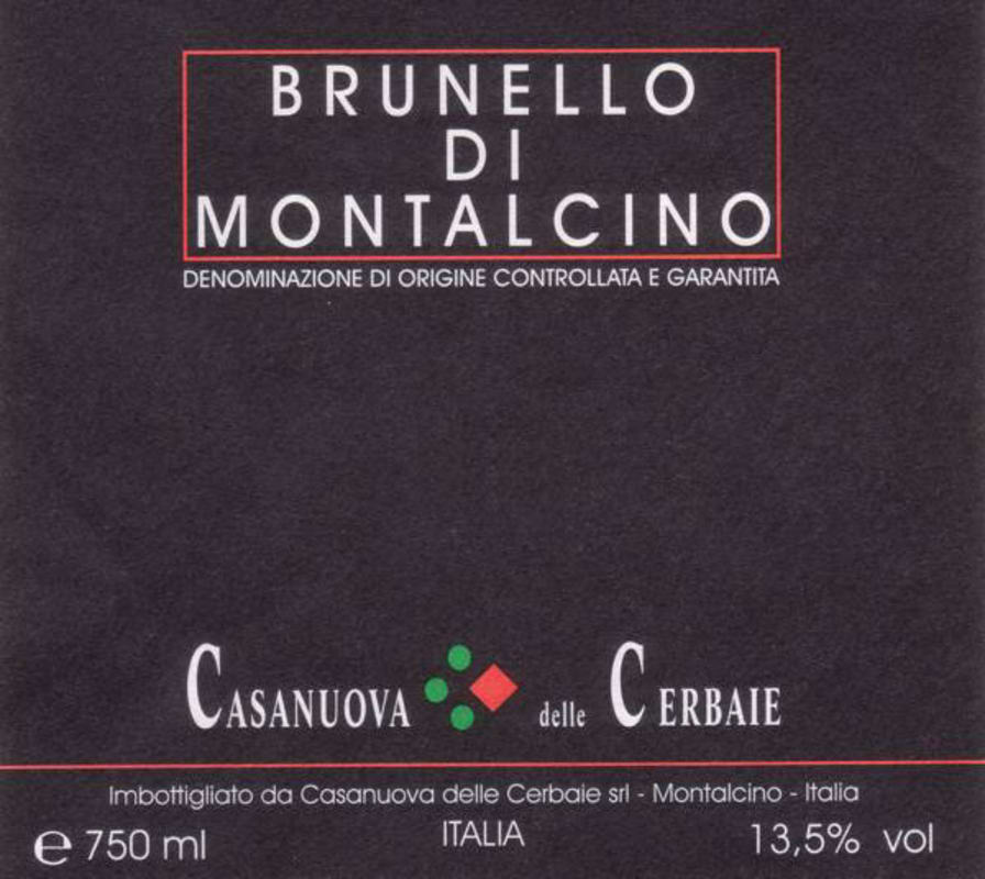 Casanuova delle Cerbaie Brunello di Montalcino 2004 Front Label