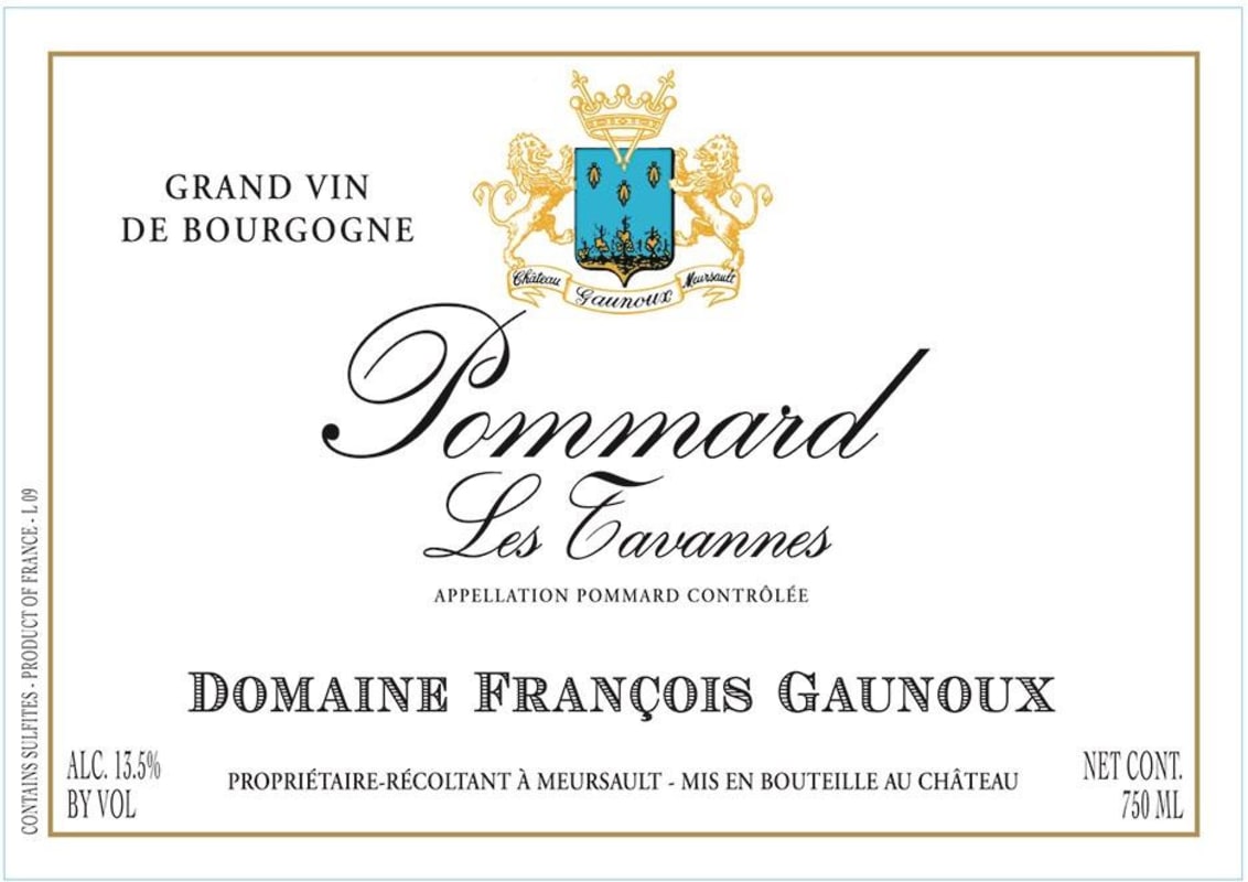 Francois Gaunoux Pommard Les Tavannes 2014 Front Label