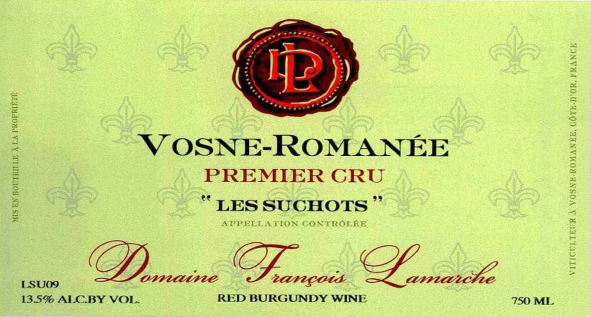 Francois Lamarche Vosne-Romanee Les Suchots Premier Cru 2010 Front Label