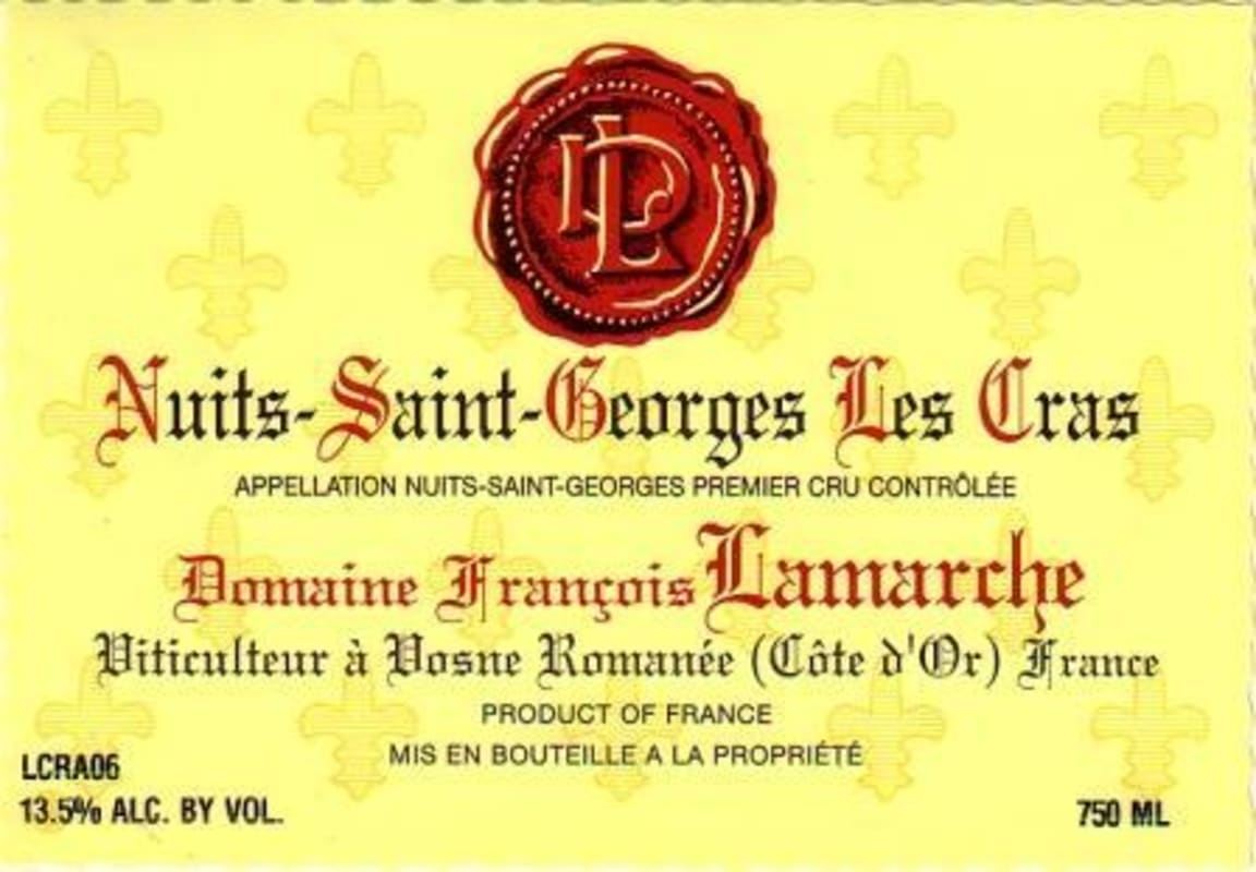 Francois Lamarche Nuits-Saint-Georges Les Cras Premier Cru 2009 Front Label