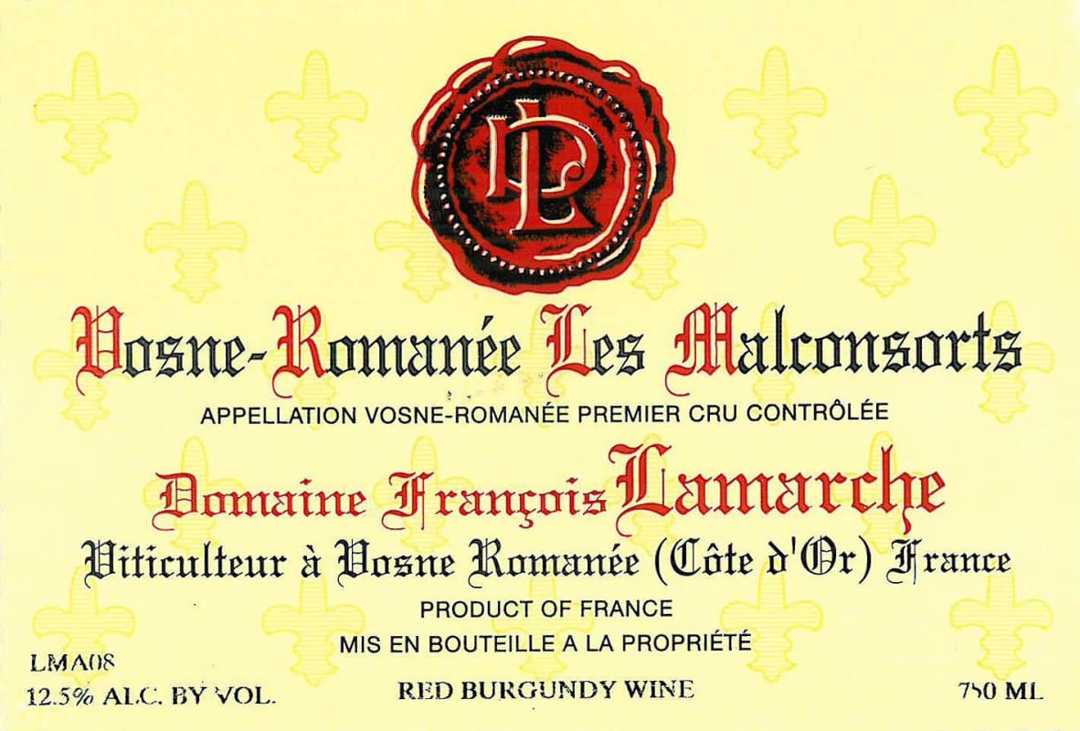 Francois Lamarche Vosne Romanee Les Malconsorts 2010 Front Label