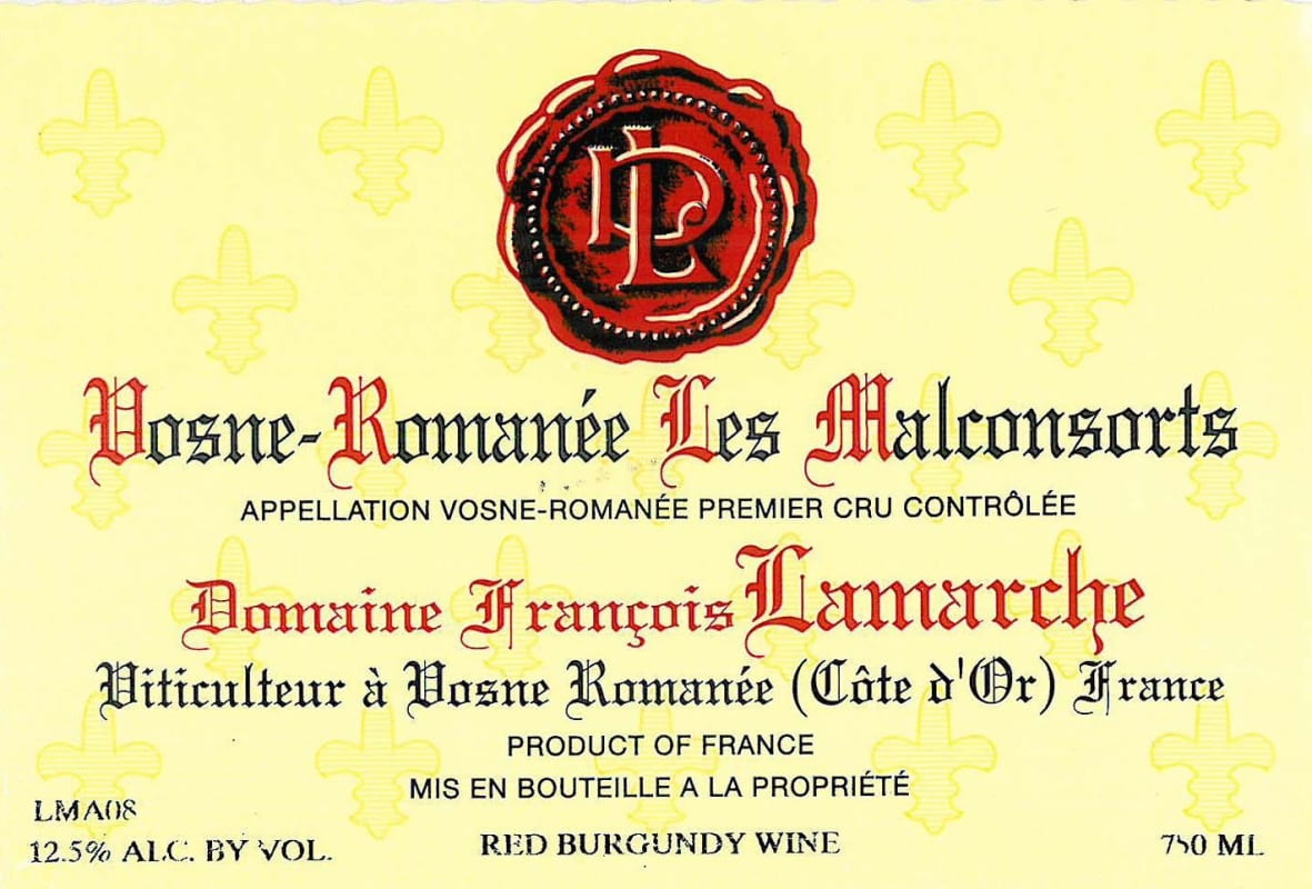 Francois Lamarche Vosne Romanee Les Malconsorts 2011 Front Label