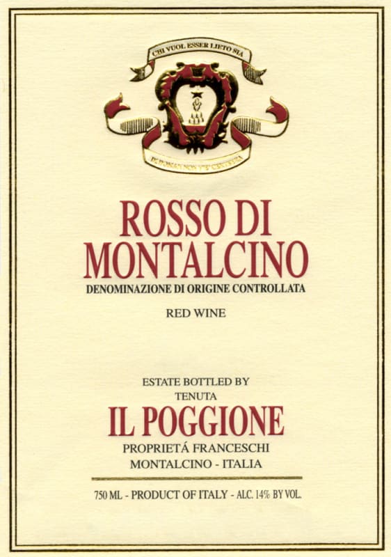 Il Poggione Rosso di Montalcino 2008 Front Label