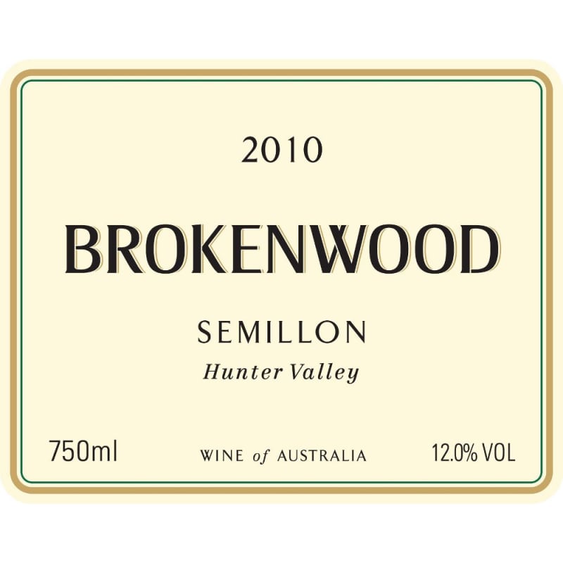 Brokenwood Hunter Valley Semillon 2010 Front Label