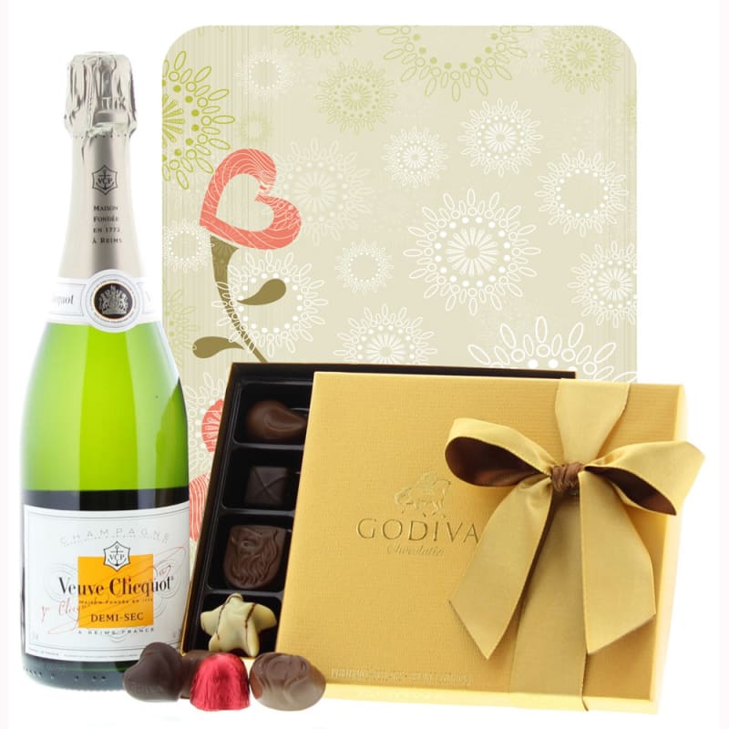 Veuve Clicquot Demi-Sec & 19-pc Godiva Chocolates Spring Gift Set Gift Product Image