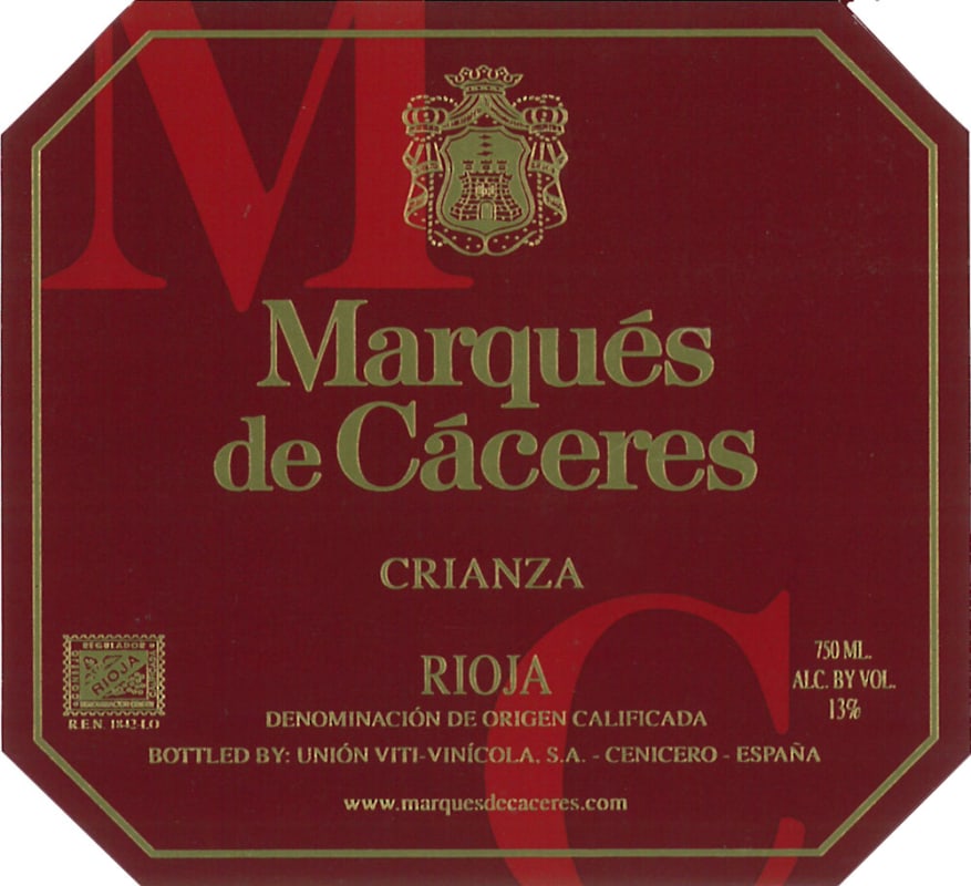 Marques de Caceres Rioja Crianza 2007 Front Label