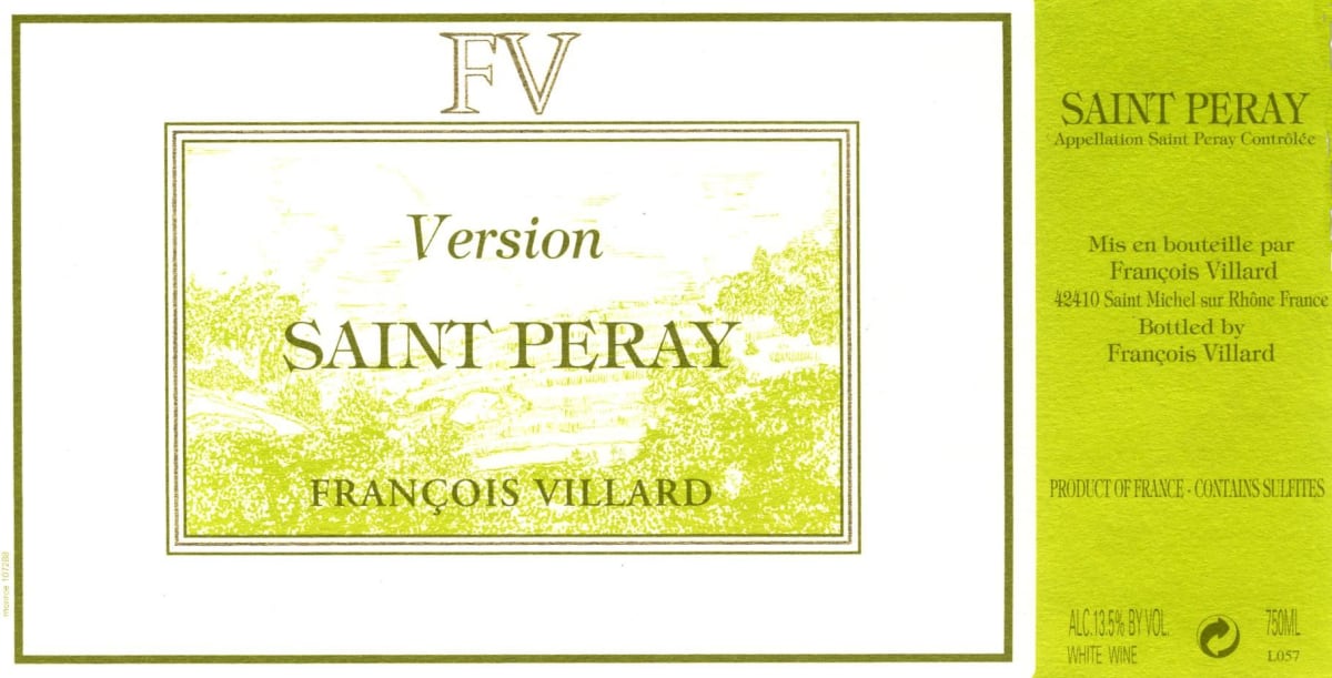 Francois Villard Saint Peray Version 2012 Front Label