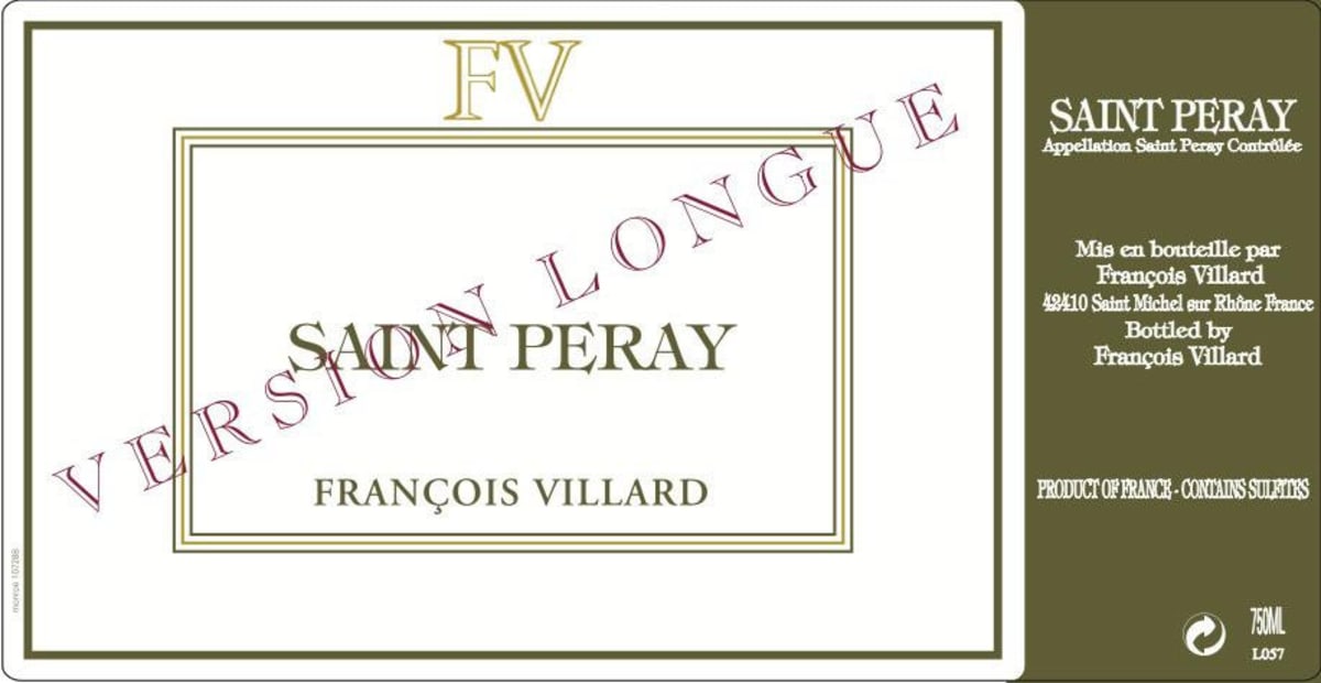 Francois Villard Saint Peray Version Longue 2012 Front Label