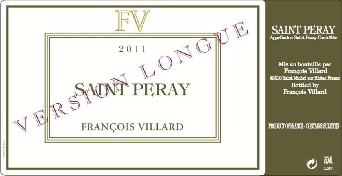 Francois Villard Saint Peray Version Longue 2011 Front Label