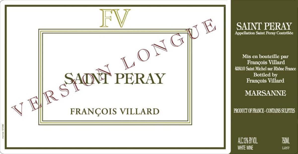 Francois Villard Saint Peray Version Longue 2010 Front Label