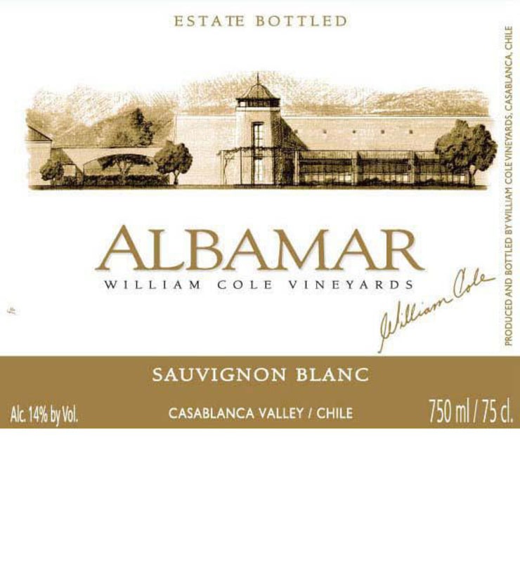 William Cole Albamar Sauvignon Blanc 2010 Front Label