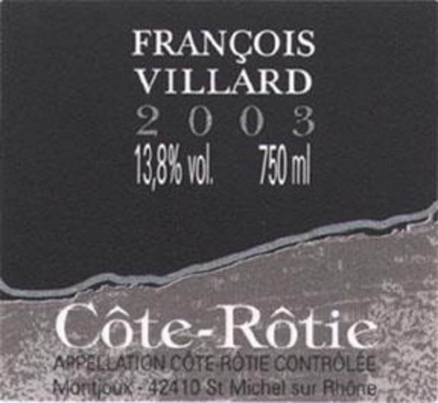 Francois Villard Cote Rotie Le Gallet Blanc 2003 Front Label