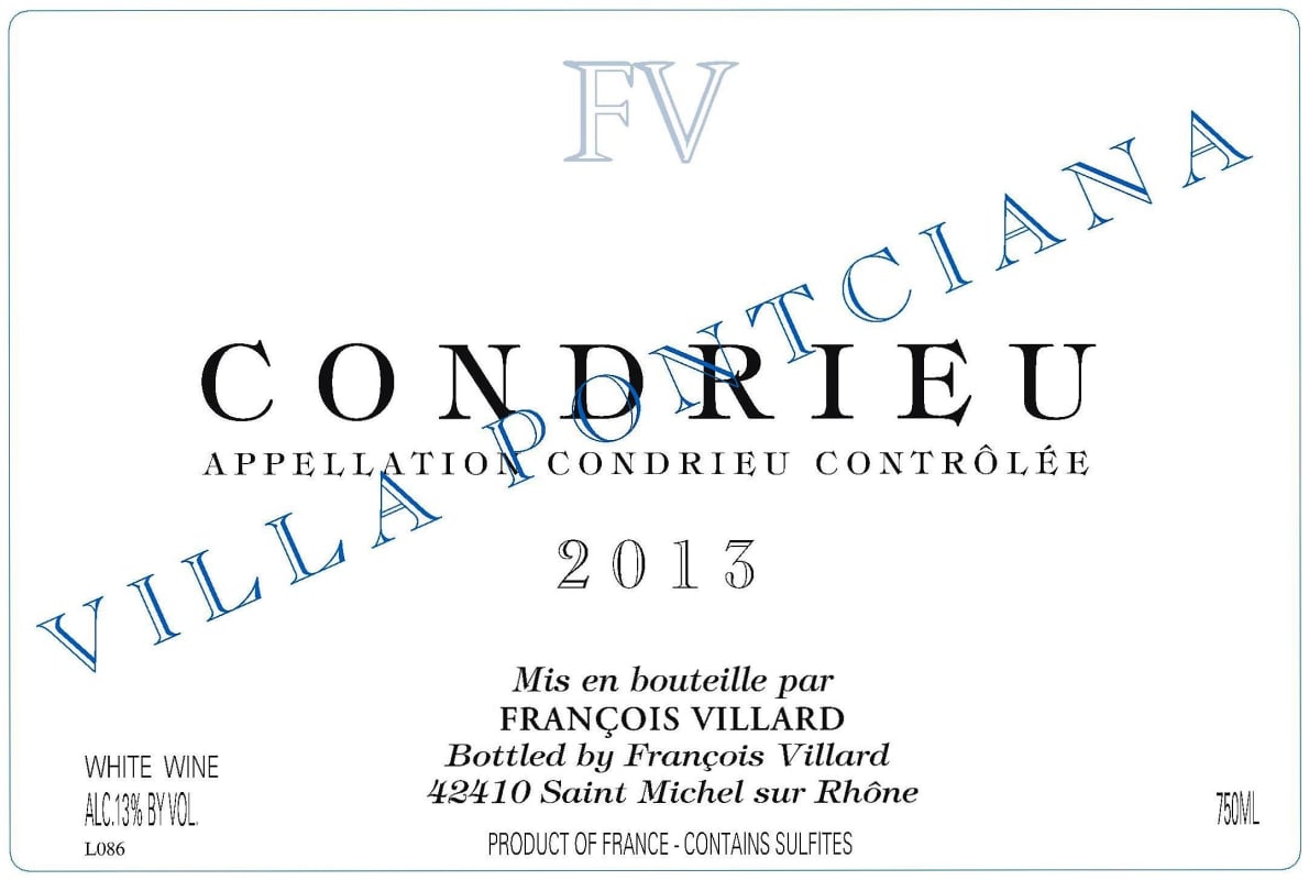 Francois Villard Condrieu Villa Pontciana 2013 Front Label
