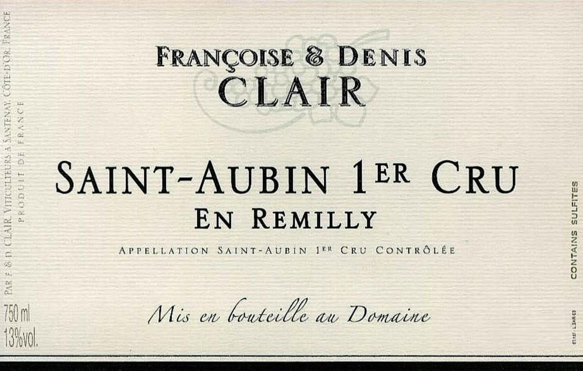 Francoise & Denis Clair Saint-Aubin En Remilly Premier Cru 2014 Front Label