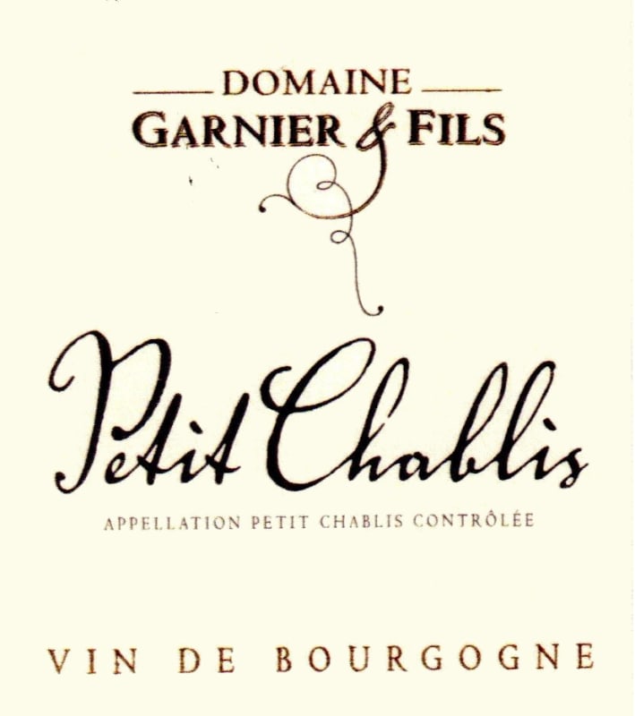 Garnier et Fils Petit Chablis 2010 Front Label