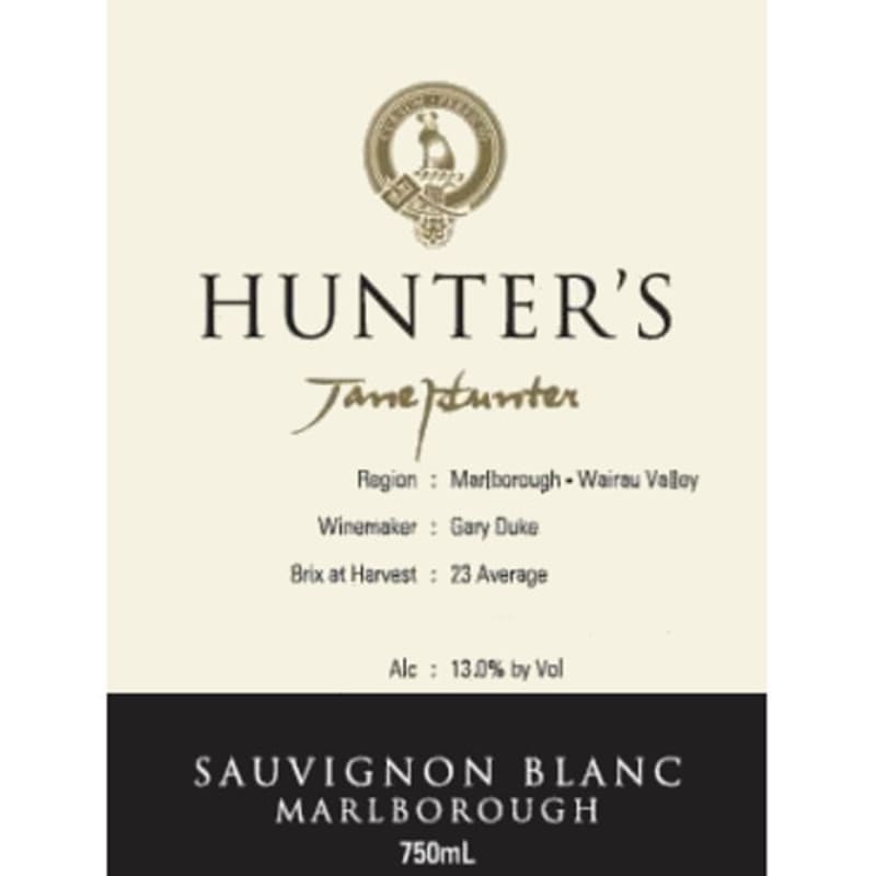 Hunter's Sauvignon Blanc 2009 Front Label