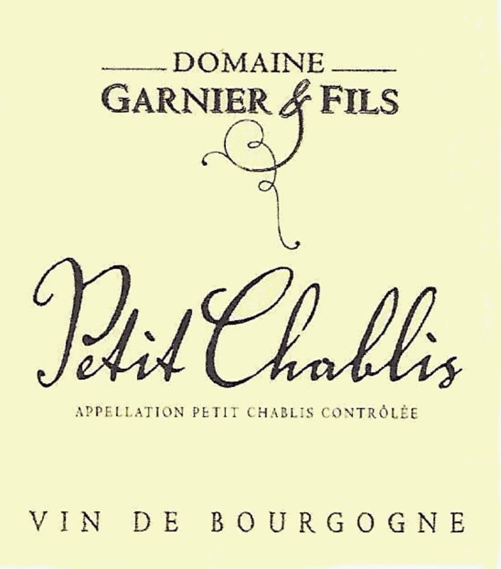 Garnier et Fils Petit Chablis 2012 Front Label