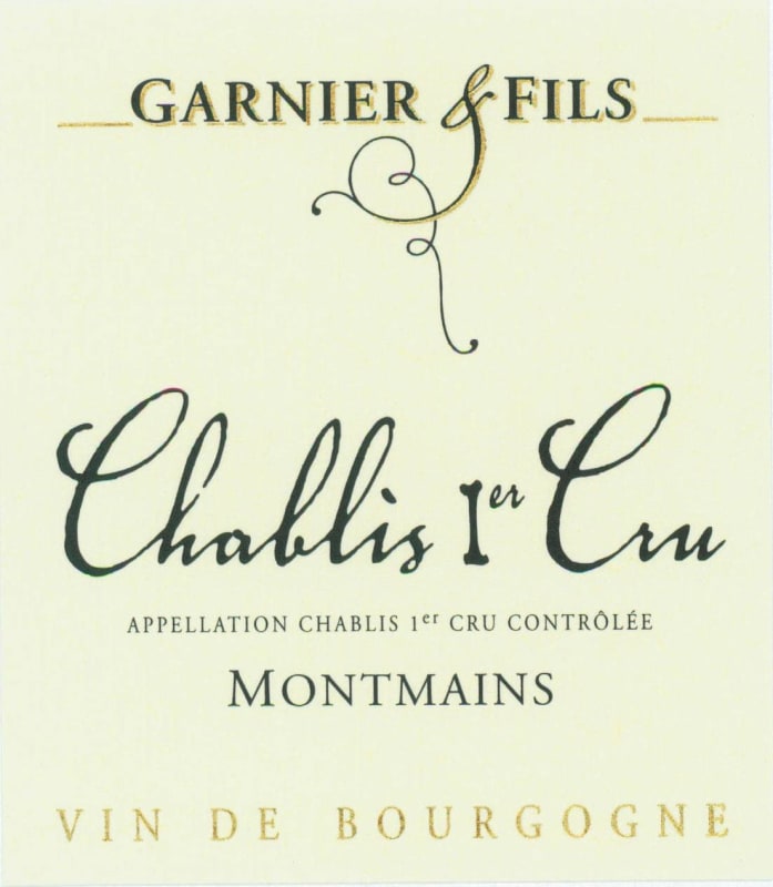 Garnier et Fils Chablis Montmains Premier Cru 2014 Front Label