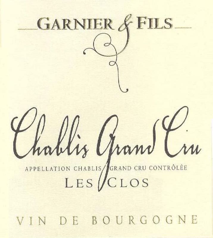 Garnier et Fils Chablis Les Clos Grand Cru 2009 Front Label