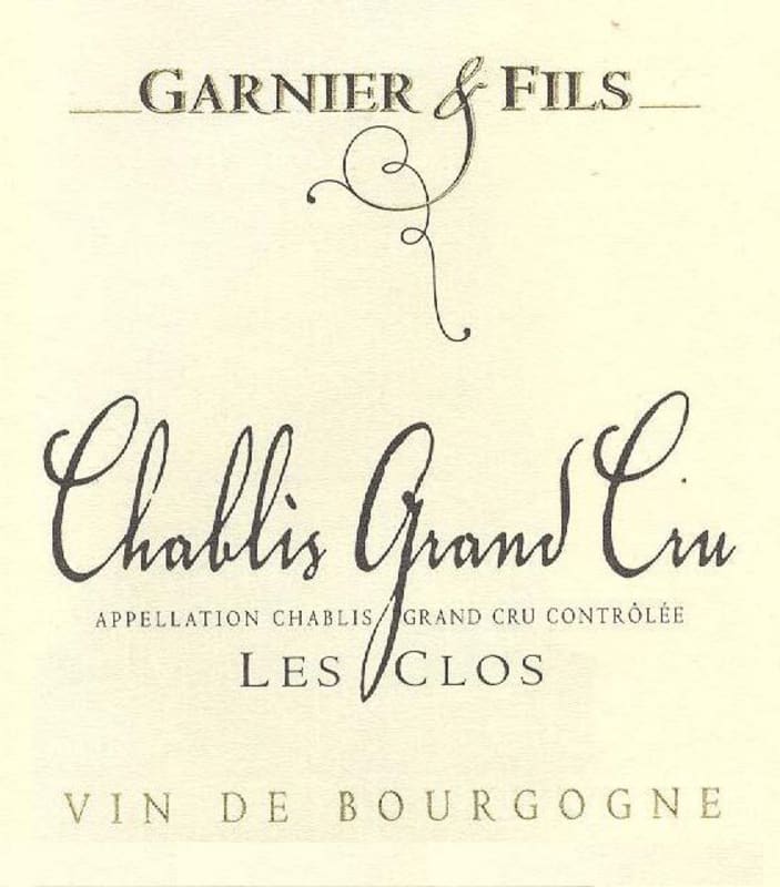 Garnier et Fils Chablis Les Clos Grand Cru 2008 Front Label