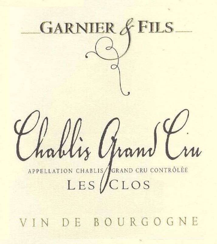 Garnier et Fils Chablis Les Clos Grand Cru 2010 Front Label